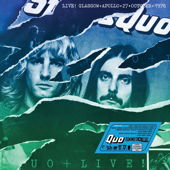 Status Quo - Live In Glasgow 27th October 1976 Night 1 – New Mint and Blue LP – RSD25